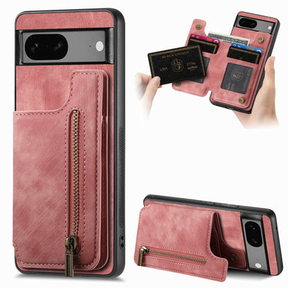 Retro Leather Zipper Wallet Back Phone Case, For Google Pixel 6, For Google Pixel 10 / 10 Pro