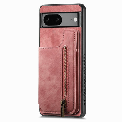Retro Leather Zipper Wallet Back Phone Case, For Google Pixel 6, For Google Pixel 10 / 10 Pro