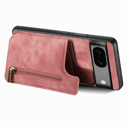 Retro Leather Zipper Wallet Back Phone Case, For Google Pixel 6, For Google Pixel 10 / 10 Pro