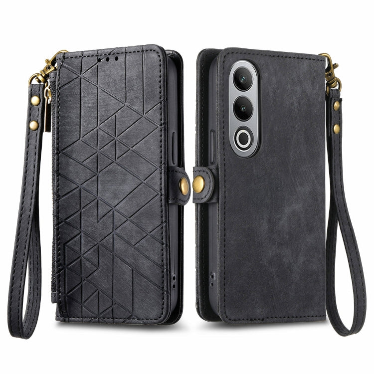 Geometric Zipper Wallet Side Buckle Leather Phone Case, For OnePlus 15, For OnePlus Ace 3 Pro, For OnePlus Nord CE 4, For OnePlus Nord N30 SE