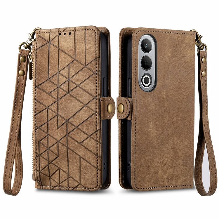 Geometric Zipper Wallet Side Buckle Leather Phone Case, For OnePlus 15, For OnePlus Ace 3 Pro, For OnePlus Nord CE 4, For OnePlus Nord N30 SE