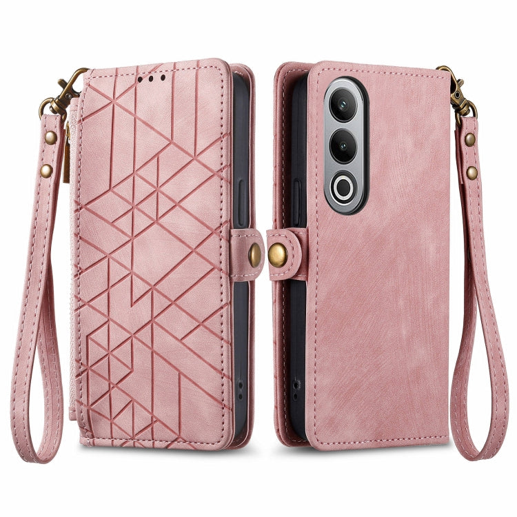 Geometric Zipper Wallet Side Buckle Leather Phone Case, For OnePlus 15, For OnePlus Ace 3 Pro, For OnePlus Nord CE 4, For OnePlus Nord N30 SE