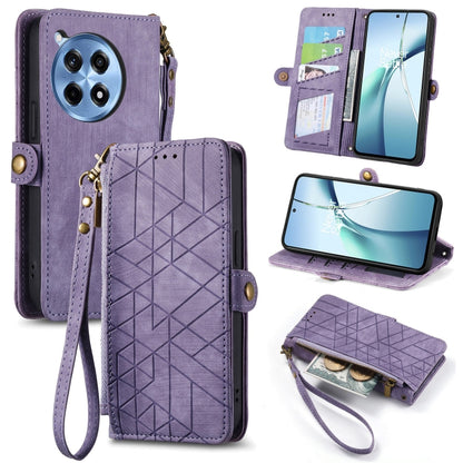 Geometric Zipper Wallet Side Buckle Leather Phone Case, For OnePlus 15, For OnePlus Ace 3 Pro, For OnePlus Nord CE 4, For OnePlus Nord N30 SE