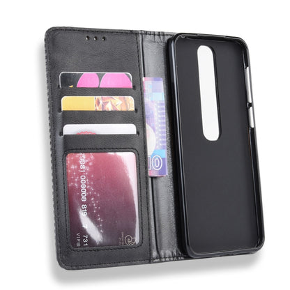 Black folio flip phone case with card slots and photo window, plus camera opening