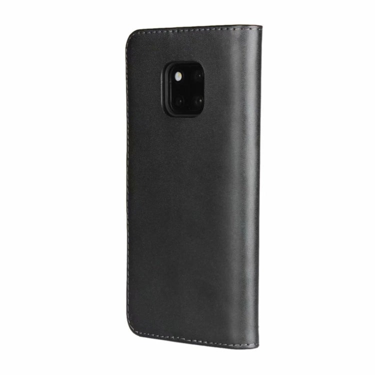Black leather phone holster cover with camera cutout and stitched border