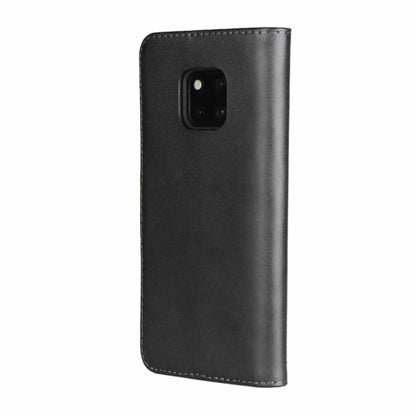 Black leather phone holster cover with camera cutout and stitched border