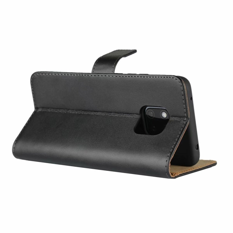 Black leather flip wallet holster with stand fold and phone camera cutout