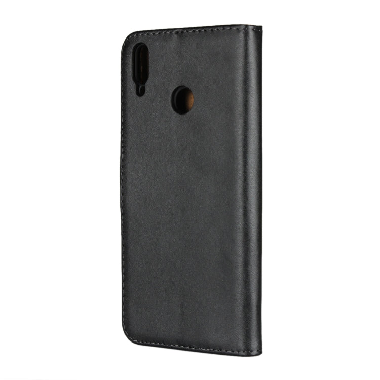 Black leather phone case back cover with camera cutout and top access opening