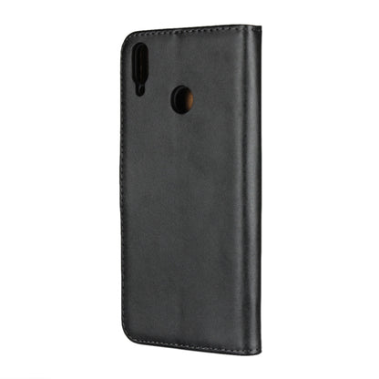 Black leather phone case back cover with camera cutout and top access opening