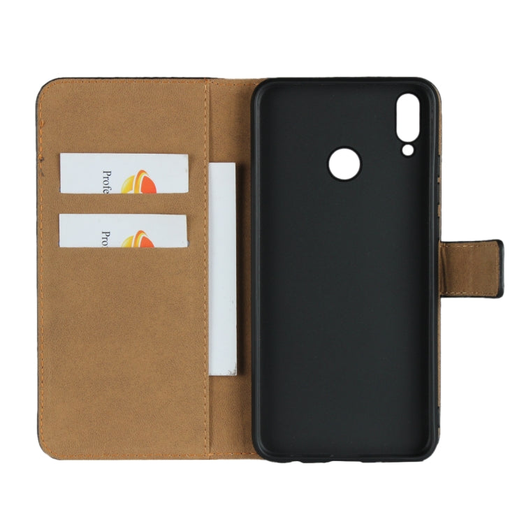 Black and tan leather flip phone wallet holster with two card slots
