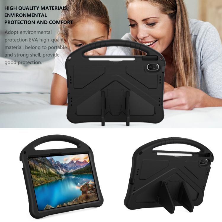 Black rugged tablet case with front stand and protected screen cutouts