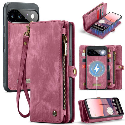 Pink leather phone wallet case with wrist strap and open card compartment.