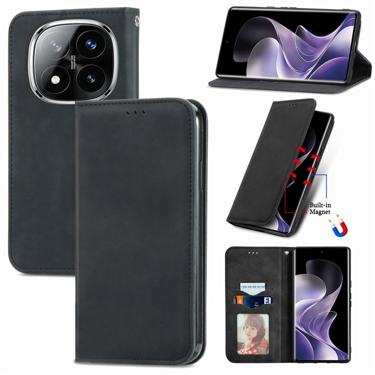 Magnetic flip phone case with faux-leather finish, dark navy, for phone view and stand