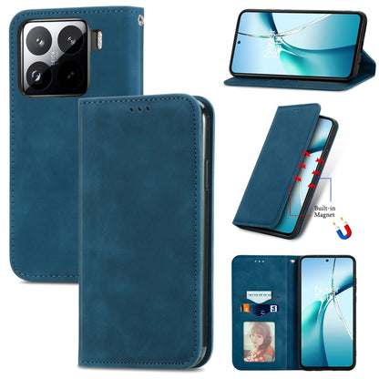 Magnetic flip leather-style phone case, blue with card slot and camera cutout.