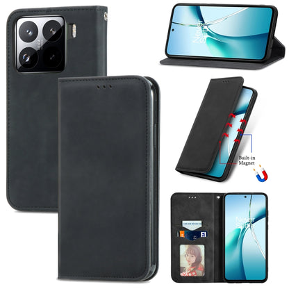 Magnetic flip leather-style phone case, black with card slot and camera cutout.
