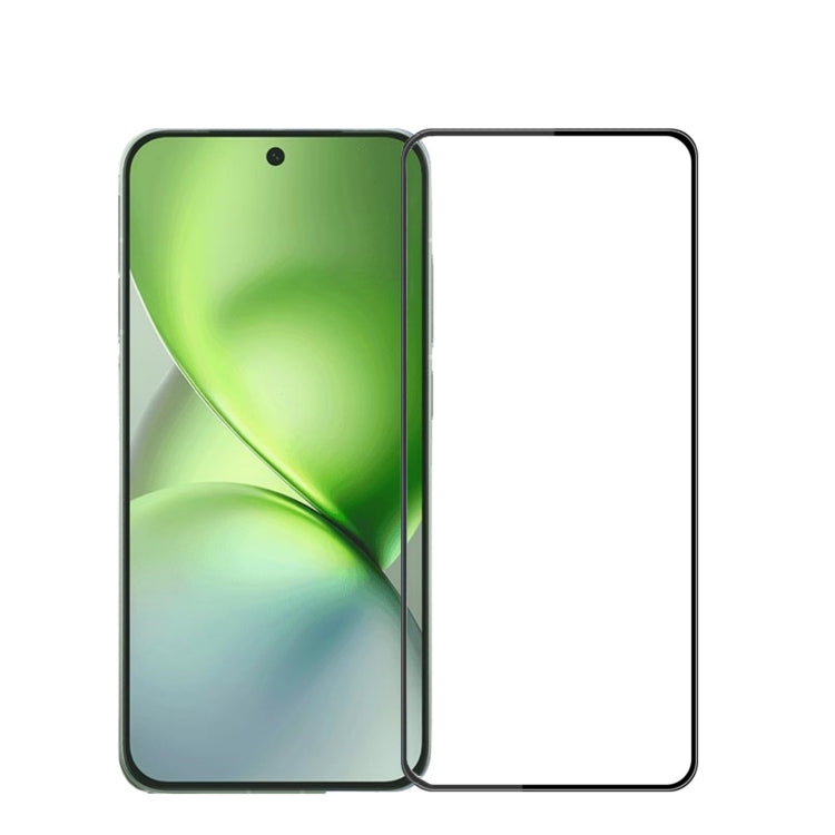 Curved tempered glass screen protector with clear panel shown on a green phone screen