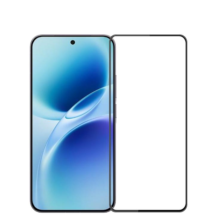 Curved clear tempered glass screen protector film with rounded edges, front and backing view