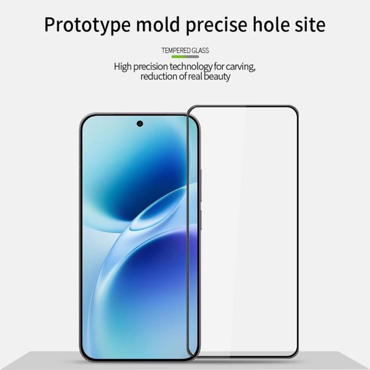 Curved clear tempered glass screen protector film with precise cutouts, front panel shown