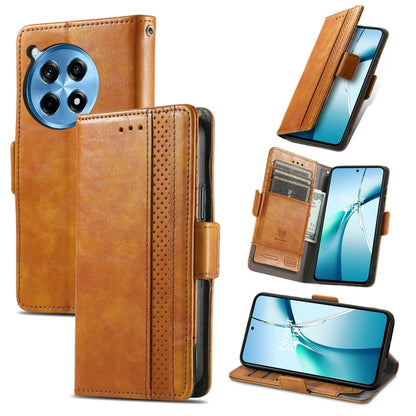 Khaki leather wallet phone case with dual magnetic buckle and card slots