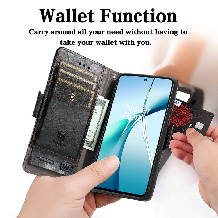 Black leather wallet phone case with card slots and magnetic clasp closure