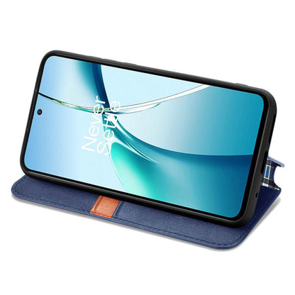 Blue magnetic leather folio phone case with flip stand for phone