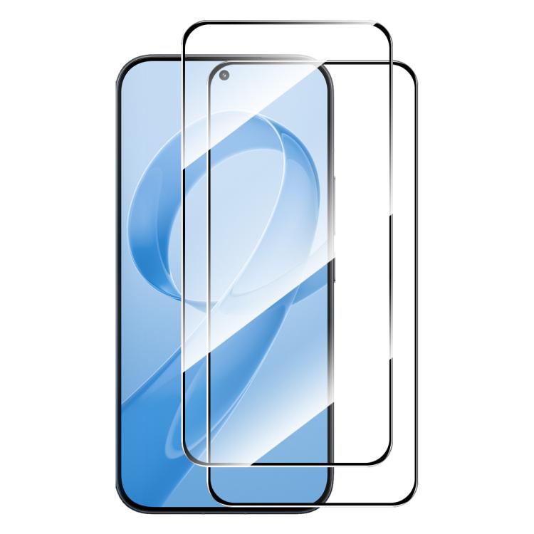 2-pack tempered glass screen protectors, clear fit with blue phone screen behind