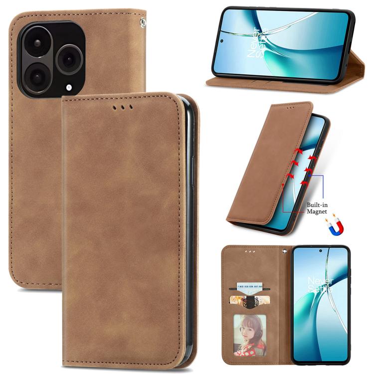 Retro Skin Feel Magnetic Flip Leather Phone Case, For OnePlus 15