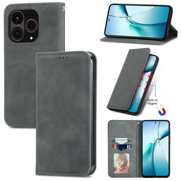 Retro Skin Feel Magnetic Flip Leather Phone Case, For OnePlus 15