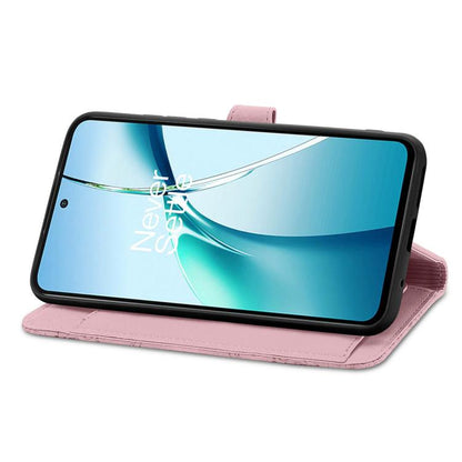 Pink leather folio phone case with stand flap for portrait viewing