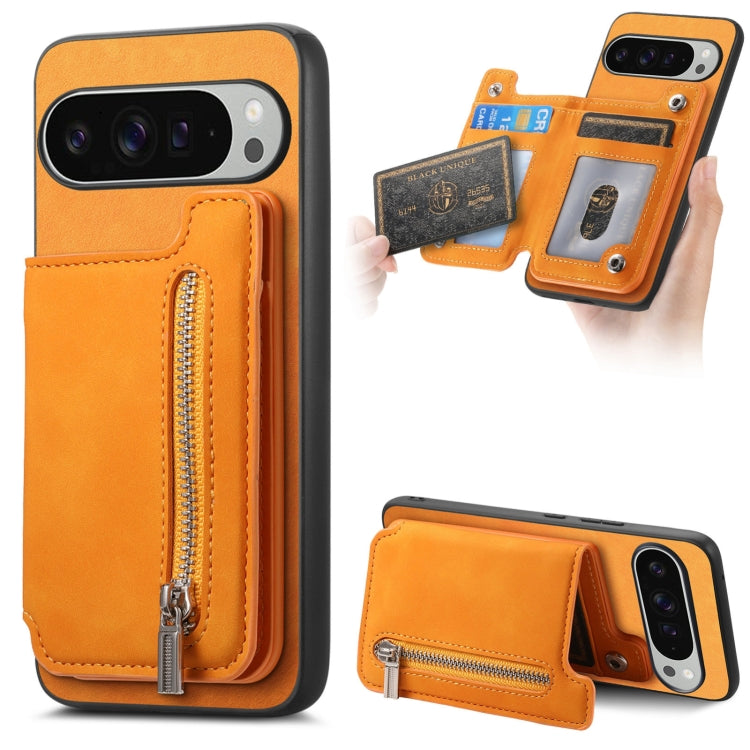 Retro MagSafe Zipper Wallet Card Bag Back Phone Case, For Google Pixel 11 Pro XL, For Google Pixel 11, For Google Pixel 11 Pro, For Google Pixel 10 Pro XL, For Google Pixel 9 Pro XL, For Google Pixel 8a, For Google Pixel 8 Pro, For Google Pixel 8      ...