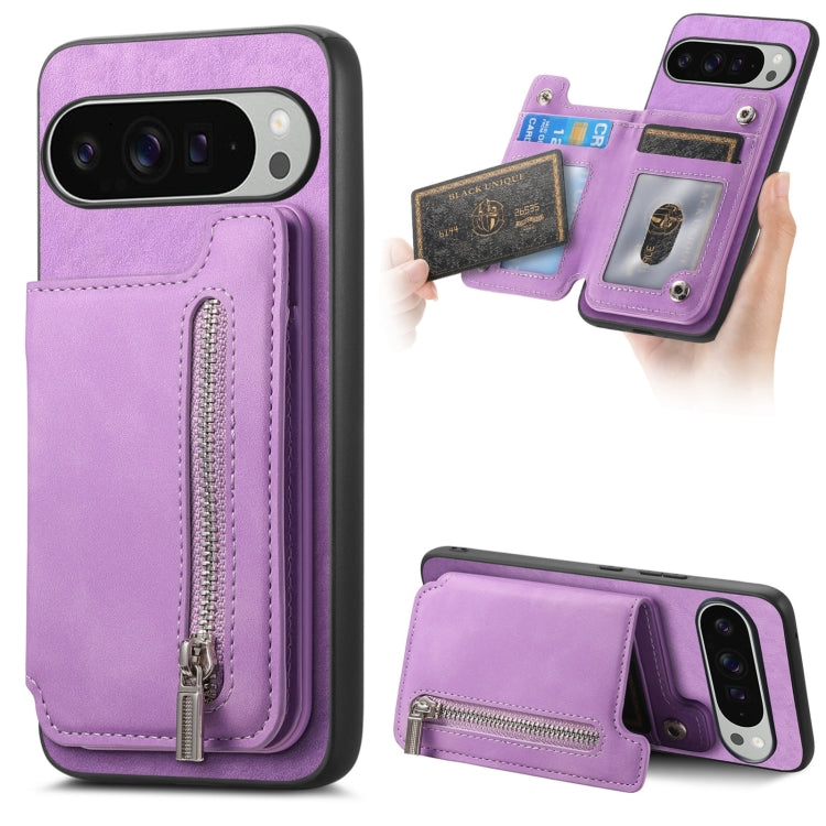 Retro MagSafe Zipper Wallet Card Bag Back Phone Case, For Google Pixel 11 Pro XL, For Google Pixel 11, For Google Pixel 11 Pro, For Google Pixel 10 Pro XL, For Google Pixel 9 Pro XL, For Google Pixel 8a, For Google Pixel 8 Pro, For Google Pixel 8      ...