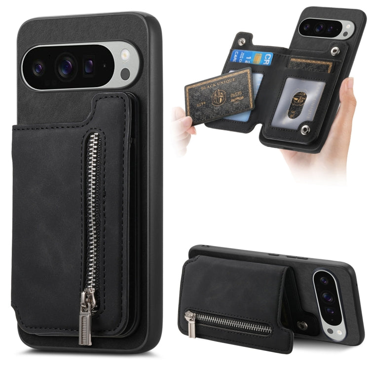 Retro MagSafe Zipper Wallet Card Bag Back Phone Case, For Google Pixel 11 Pro XL, For Google Pixel 11, For Google Pixel 11 Pro, For Google Pixel 10 Pro XL, For Google Pixel 9 Pro XL, For Google Pixel 8a, For Google Pixel 8 Pro, For Google Pixel 8      ...