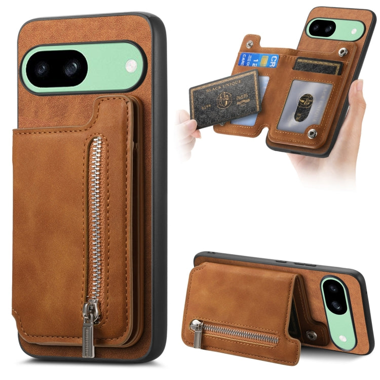 Retro MagSafe Zipper Wallet Card Bag Back Phone Case, For Google Pixel 11 Pro XL, For Google Pixel 11, For Google Pixel 11 Pro, For Google Pixel 10 Pro XL, For Google Pixel 9 Pro XL, For Google Pixel 8a, For Google Pixel 8 Pro, For Google Pixel 8      ...
