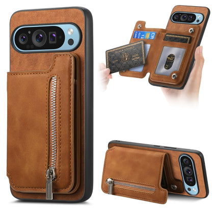 Retro MagSafe Zipper Wallet Card Bag Back Phone Case, For Google Pixel 11 Pro XL, For Google Pixel 11, For Google Pixel 11 Pro, For Google Pixel 10 Pro XL, For Google Pixel 9 Pro XL, For Google Pixel 8a, For Google Pixel 8 Pro, For Google Pixel 8      ...