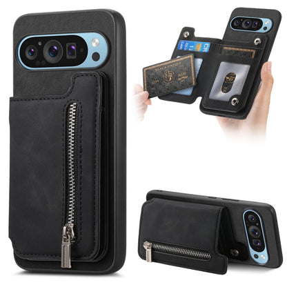 Retro MagSafe Zipper Wallet Card Bag Back Phone Case, For Google Pixel 11 Pro XL, For Google Pixel 11, For Google Pixel 11 Pro, For Google Pixel 10 Pro XL, For Google Pixel 9 Pro XL, For Google Pixel 8a, For Google Pixel 8 Pro, For Google Pixel 8      ...