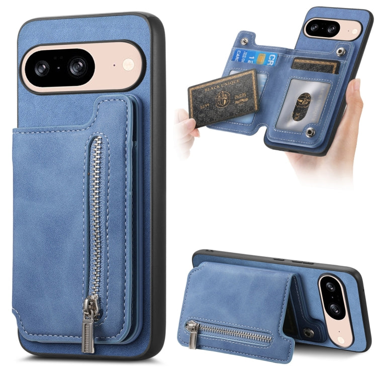 Retro MagSafe Zipper Wallet Card Bag Back Phone Case, For Google Pixel 11 Pro XL, For Google Pixel 11, For Google Pixel 11 Pro, For Google Pixel 10 Pro XL, For Google Pixel 9 Pro XL, For Google Pixel 8a, For Google Pixel 8 Pro, For Google Pixel 8      ...