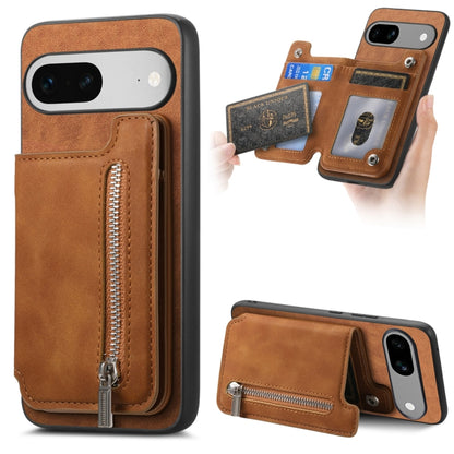 Retro MagSafe Zipper Wallet Card Bag Back Phone Case, For Google Pixel 11 Pro XL, For Google Pixel 11, For Google Pixel 11 Pro, For Google Pixel 10 Pro XL, For Google Pixel 9 Pro XL, For Google Pixel 8a, For Google Pixel 8 Pro, For Google Pixel 8      ...