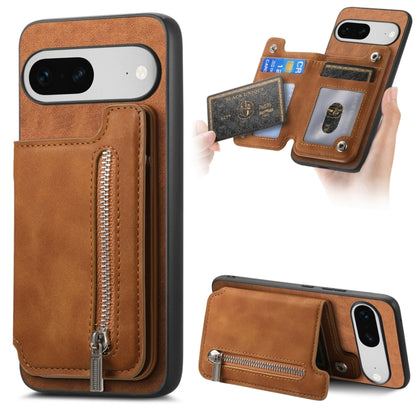 Retro MagSafe Zipper Wallet Card Bag Back Phone Case, For Google Pixel 11 Pro XL, For Google Pixel 11, For Google Pixel 11 Pro, For Google Pixel 10 Pro XL, For Google Pixel 9 Pro XL, For Google Pixel 8a, For Google Pixel 8 Pro, For Google Pixel 8      ...