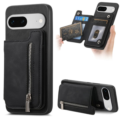 Retro MagSafe Zipper Wallet Card Bag Back Phone Case, For Google Pixel 11 Pro XL, For Google Pixel 11, For Google Pixel 11 Pro, For Google Pixel 10 Pro XL, For Google Pixel 9 Pro XL, For Google Pixel 8a, For Google Pixel 8 Pro, For Google Pixel 8      ...