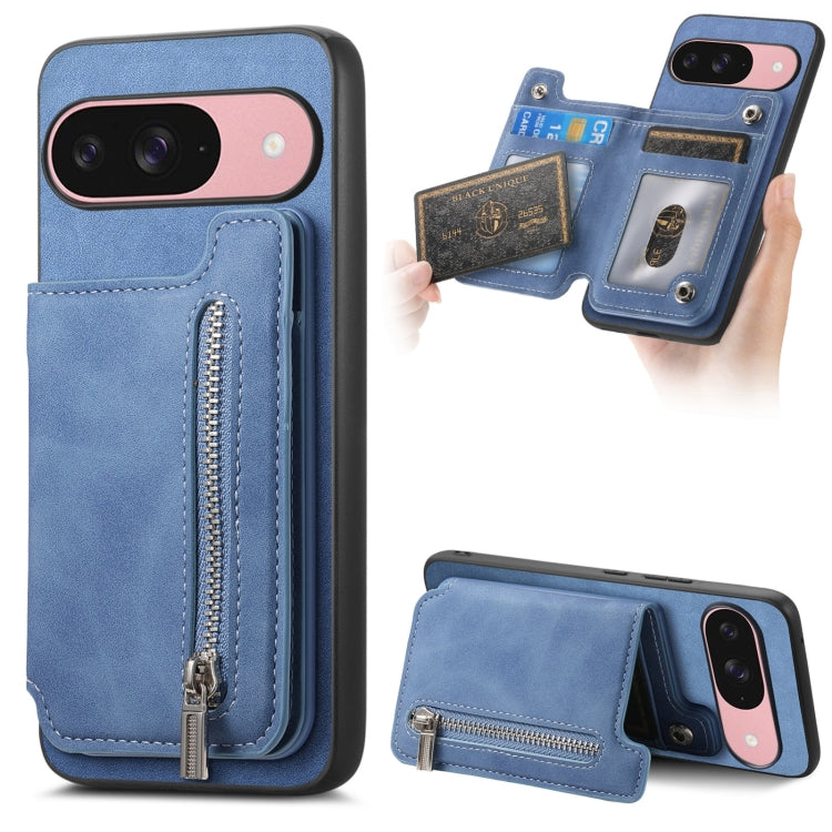 Retro MagSafe Zipper Wallet Card Bag Back Phone Case, For Google Pixel 11 Pro XL, For Google Pixel 11, For Google Pixel 11 Pro, For Google Pixel 10 Pro XL, For Google Pixel 9 Pro XL, For Google Pixel 8a, For Google Pixel 8 Pro, For Google Pixel 8      ...