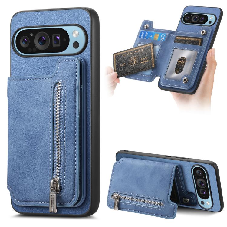 Retro MagSafe Zipper Wallet Card Bag Back Phone Case, For Google Pixel 11 Pro XL, For Google Pixel 11, For Google Pixel 11 Pro, For Google Pixel 10 Pro XL, For Google Pixel 9 Pro XL, For Google Pixel 8a, For Google Pixel 8 Pro, For Google Pixel 8      ...
