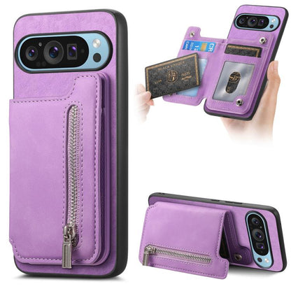 Retro MagSafe Zipper Wallet Card Bag Back Phone Case, For Google Pixel 11 Pro XL, For Google Pixel 11, For Google Pixel 11 Pro, For Google Pixel 10 Pro XL, For Google Pixel 9 Pro XL, For Google Pixel 8a, For Google Pixel 8 Pro, For Google Pixel 8      ...