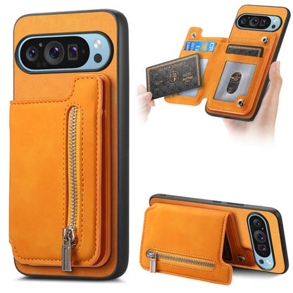 Retro MagSafe Zipper Wallet Card Bag Back Phone Case, For Google Pixel 11 Pro XL, For Google Pixel 11, For Google Pixel 11 Pro, For Google Pixel 10 Pro XL, For Google Pixel 9 Pro XL, For Google Pixel 8a, For Google Pixel 8 Pro, For Google Pixel 8      ...