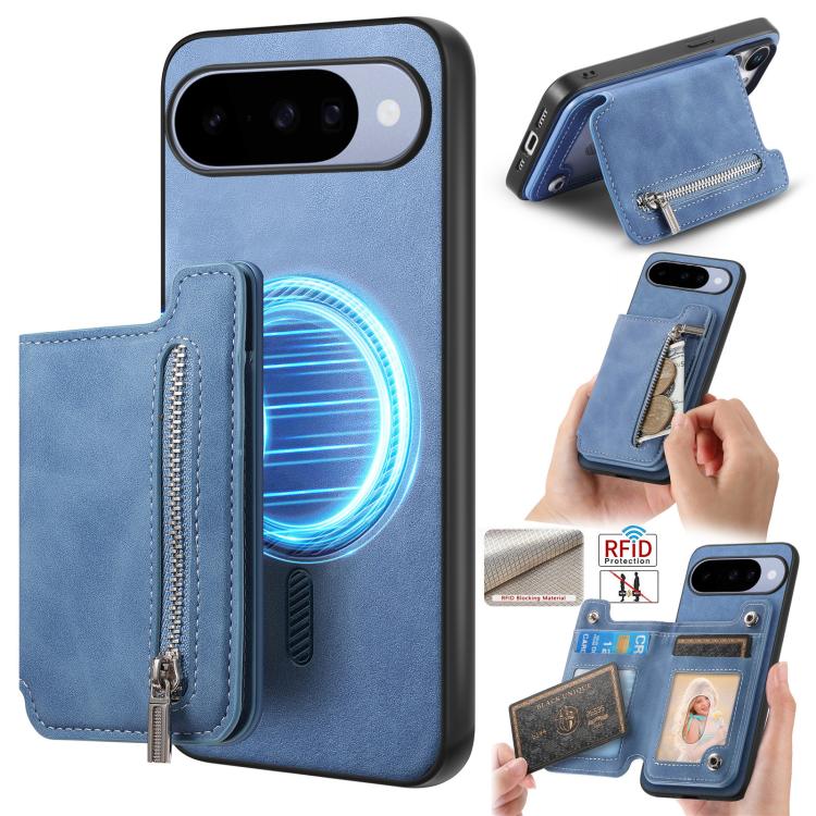 Retro MagSafe Zipper Wallet Card Bag Back Phone Case, For Google Pixel 11 Pro XL, For Google Pixel 11, For Google Pixel 11 Pro, For Google Pixel 10 Pro XL, For Google Pixel 9 Pro XL, For Google Pixel 8a, For Google Pixel 8 Pro, For Google Pixel 8      ...
