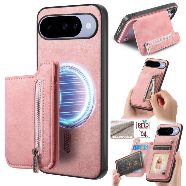 Retro MagSafe Zipper Wallet Card Bag Back Phone Case, For Google Pixel 11 Pro XL, For Google Pixel 11, For Google Pixel 11 Pro, For Google Pixel 10 Pro XL, For Google Pixel 9 Pro XL, For Google Pixel 8a, For Google Pixel 8 Pro, For Google Pixel 8      ...