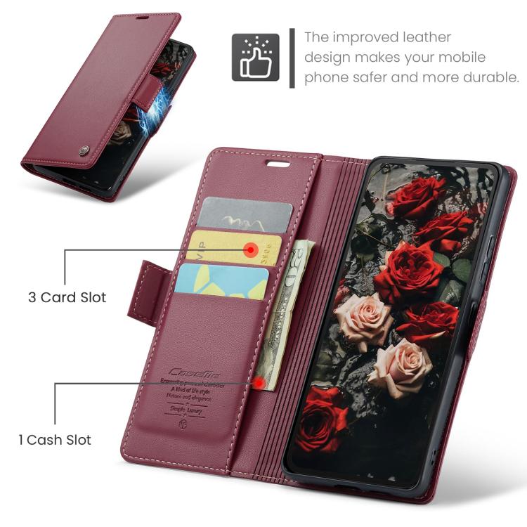CaseMe 023 Butterfly Buckle Litchi Texture RFID Anti-theft Leather Phone Case, For Redmi Note 14 4G 164.84mm, For Xiaomi Poco X7 Pro, For Redmi Note 14 Pro 4G, For Redmi Note 14 4G 163.25mm, For Redmi Note 14 5G, For Redmi Note 14 Pro 5G