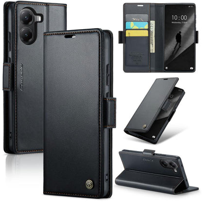 CaseMe 023 Butterfly Buckle Litchi Texture RFID Anti-theft Leather Phone Case, For Redmi Note 14 4G 164.84mm, For Xiaomi Poco X7 Pro, For Redmi Note 14 Pro 4G, For Redmi Note 14 4G 163.25mm, For Redmi Note 14 5G, For Redmi Note 14 Pro 5G