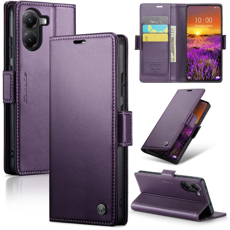 CaseMe 023 Butterfly Buckle Litchi Texture RFID Anti-theft Leather Phone Case, For Redmi Note 14 4G 164.84mm, For Xiaomi Poco X7 Pro, For Redmi Note 14 Pro 4G, For Redmi Note 14 4G 163.25mm, For Redmi Note 14 5G, For Redmi Note 14 Pro 5G