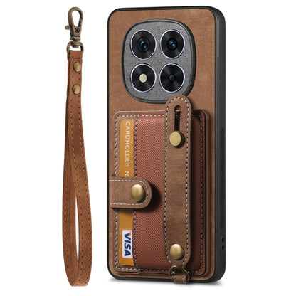 Retro Cross Wristband Wallet Leather Back Phone Case, For Xiaomi Redmi Note 14 5G, For Xiaomi Redmi Note 14 Pro+ 5G, For Xiaomi Redmi Note 14 Pro 5G
