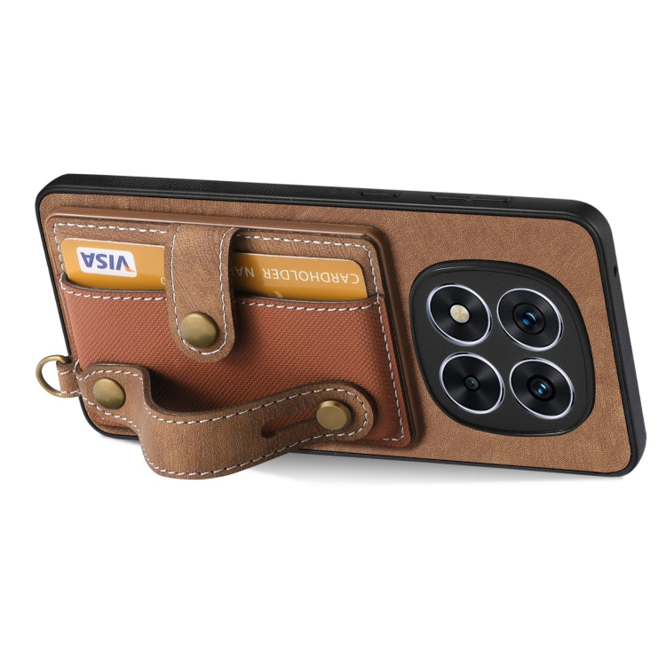 Retro Cross Wristband Wallet Leather Back Phone Case, For Xiaomi Redmi Note 14 5G, For Xiaomi Redmi Note 14 Pro+ 5G, For Xiaomi Redmi Note 14 Pro 5G